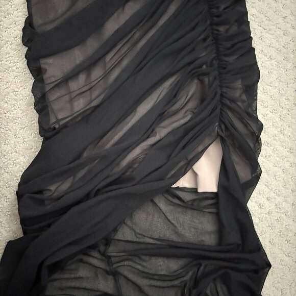 Nookie Dita Black Strapless Mesh Gown Women’s Size Medium Dress - Picture 6 of 10